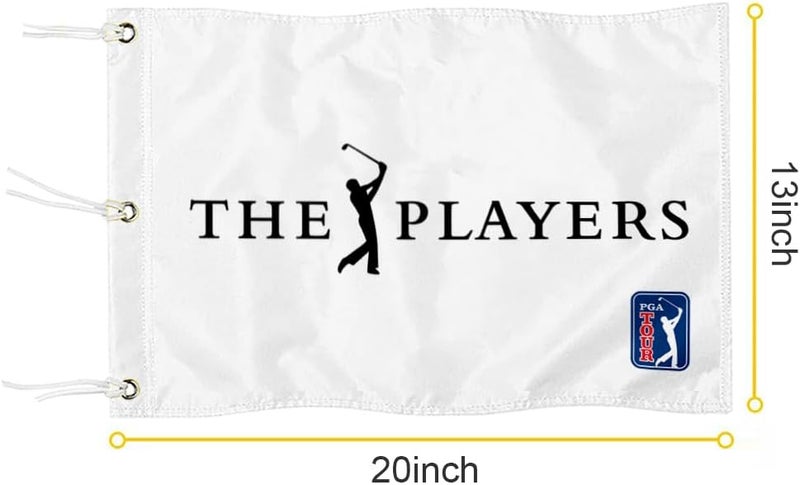 2BUT Golf Players Golf Pin PGA Flag Practic Putting Green Golf Flag For Backyard Garden Double-Sewn 600D Nylon Miniature Pin Flag (white 20"x13" Grommet) - Image 2